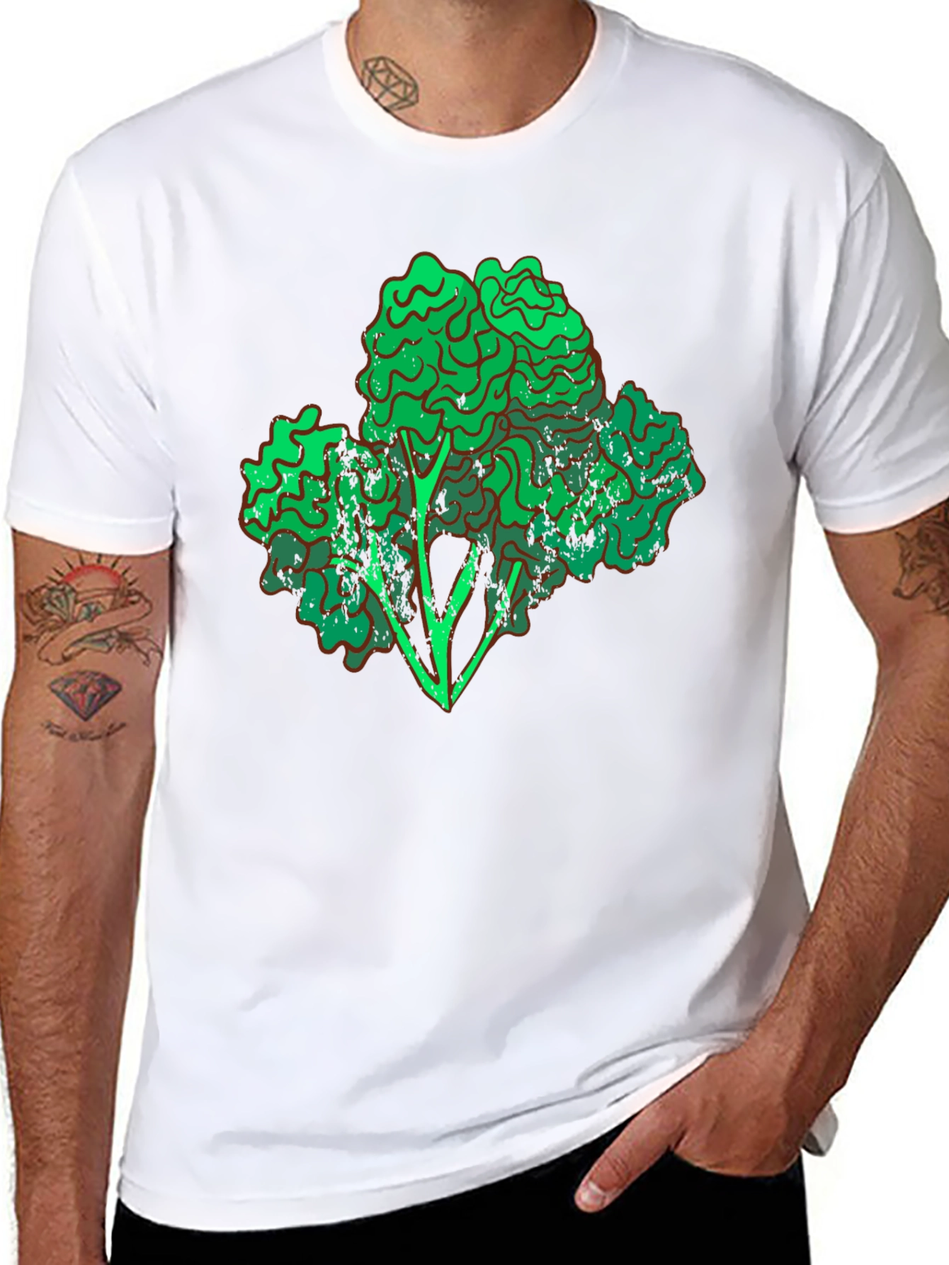 Broccoli Graphic Black T-Shirt