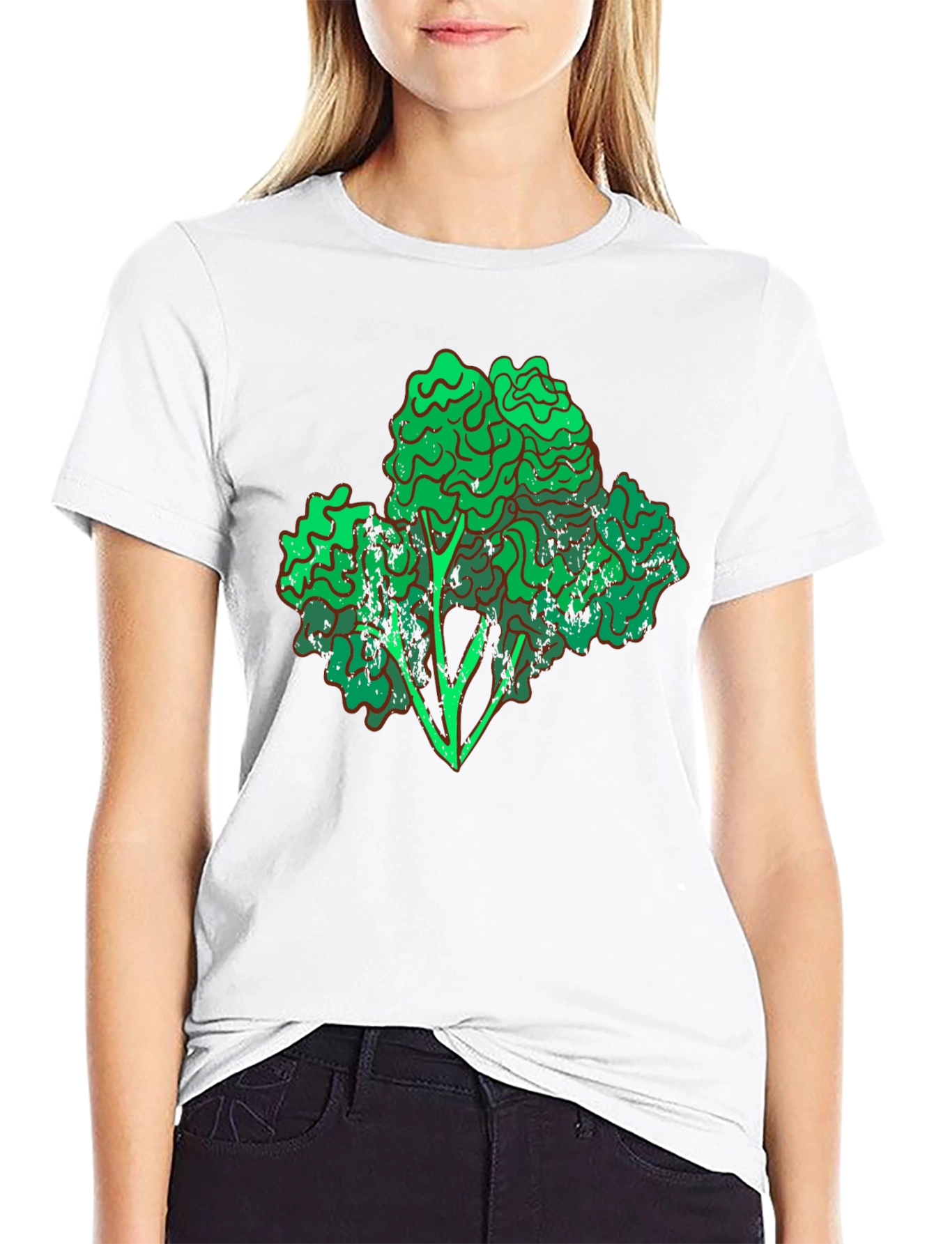 Broccoli Graphic Black T-Shirt