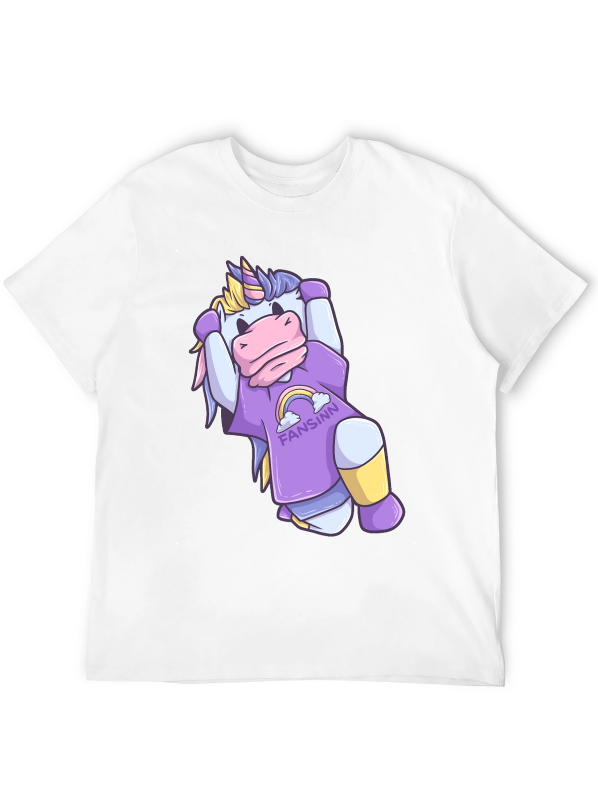 Unicorn Cartoon Graphic Black T-Shirt