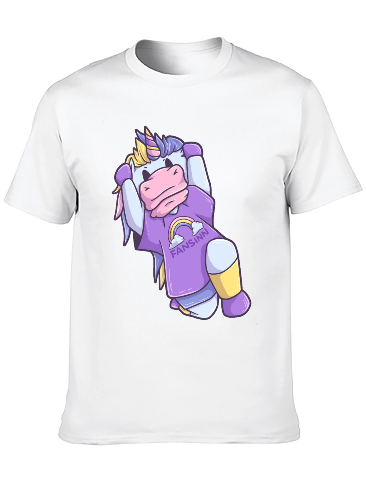 Unicorn Cartoon Graphic Black T-Shirt