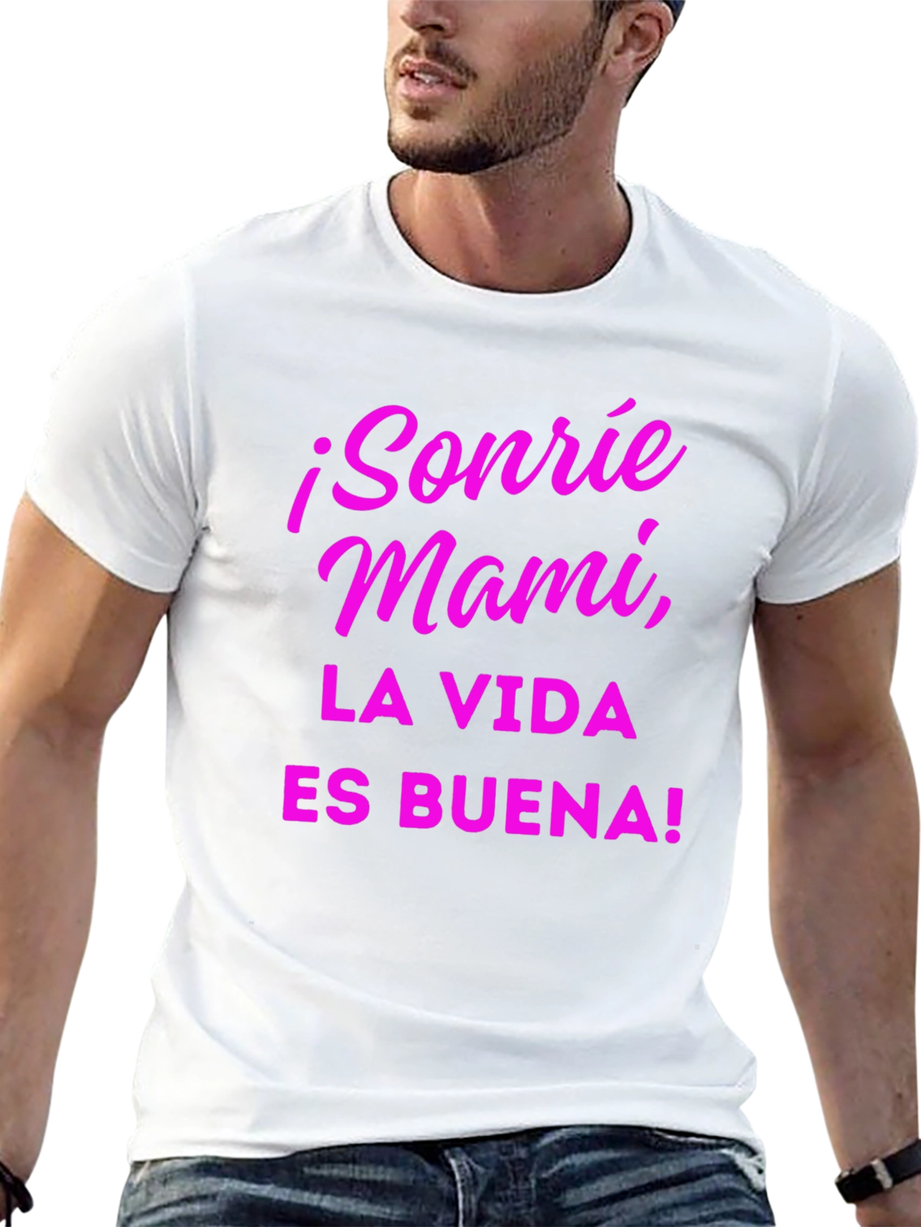 Sonrie Mami T-Shirt La Vida Es Buena! - Black