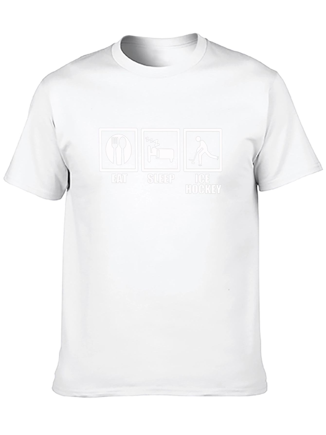 Eat Sleep Ice Hockey T-Shirt - Black Cotton Tee