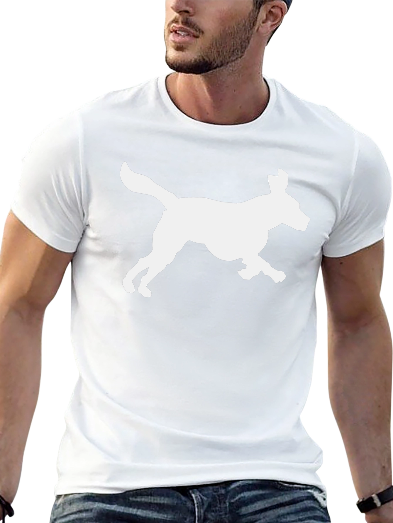 Dog Silhouette Graphic T-Shirt