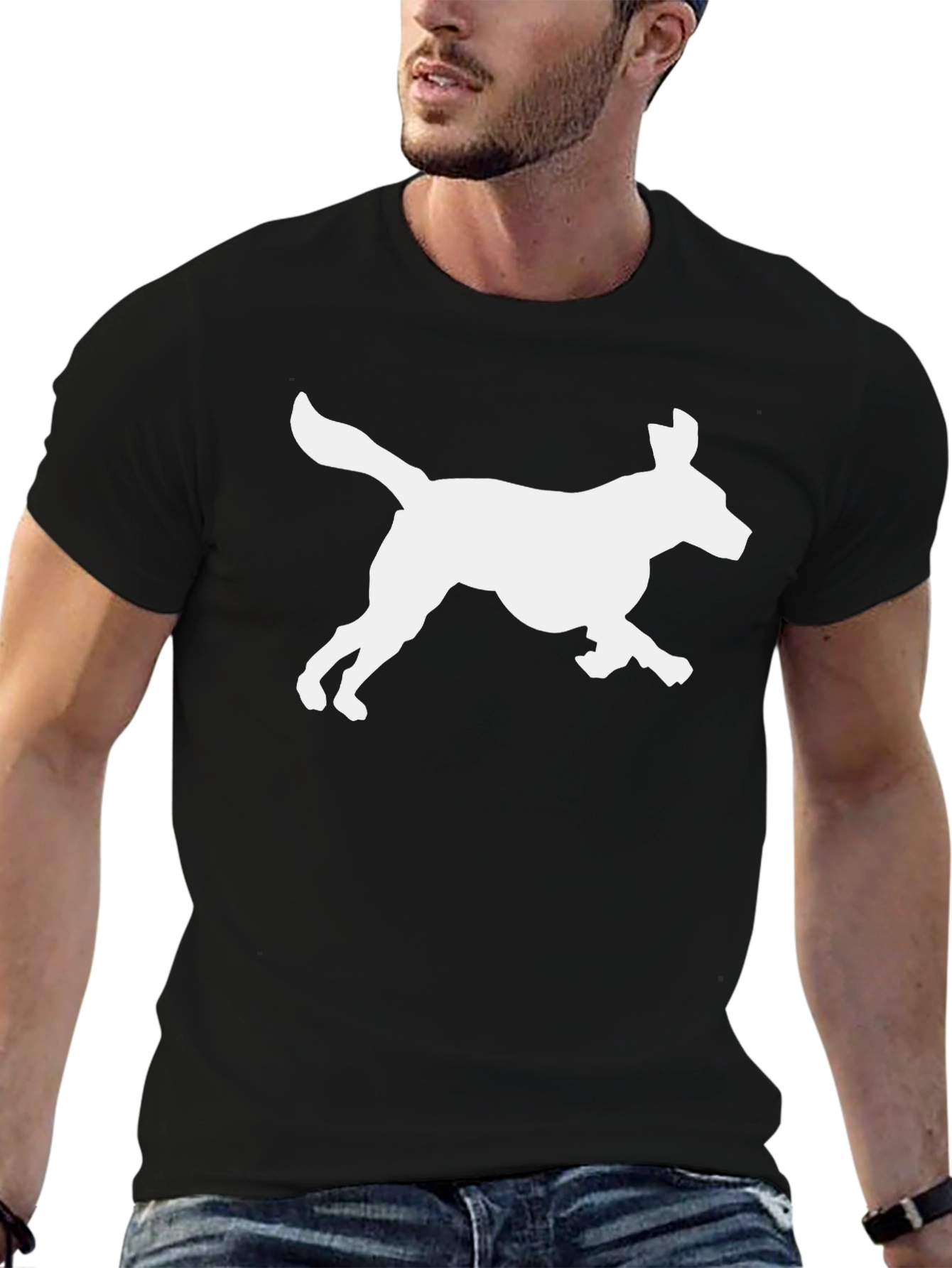 Dog Silhouette Graphic T-Shirt