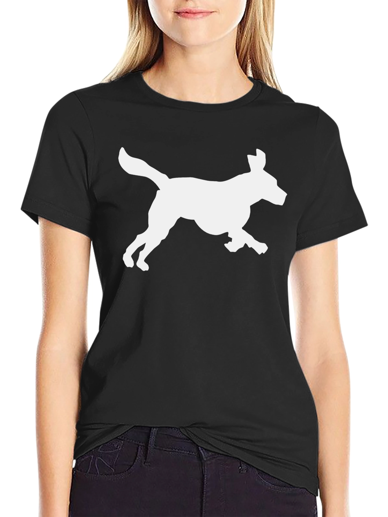 Dog Silhouette Graphic T-Shirt