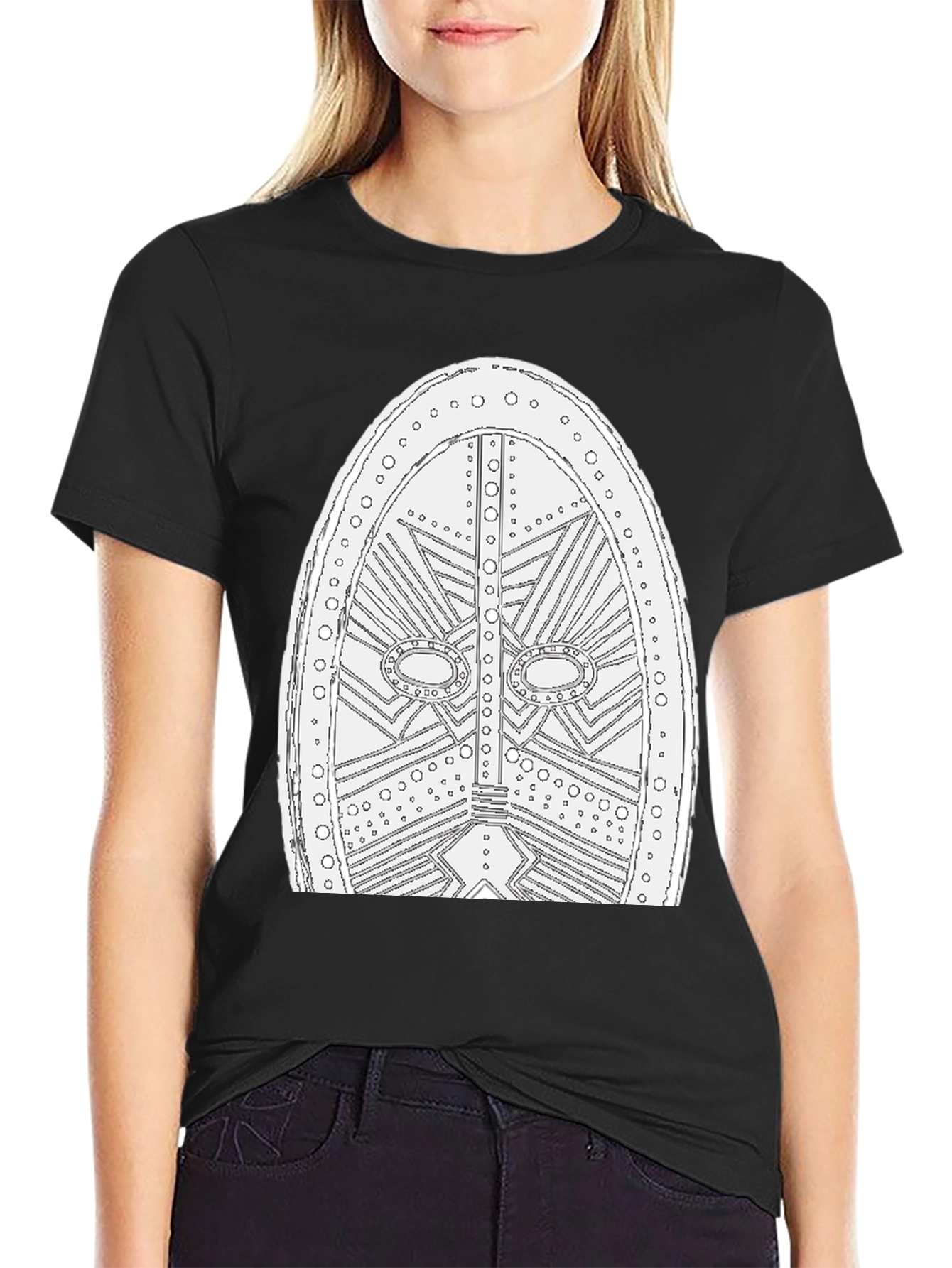 Viking Shield Graphic Tee - Black Cotton T-Shirt