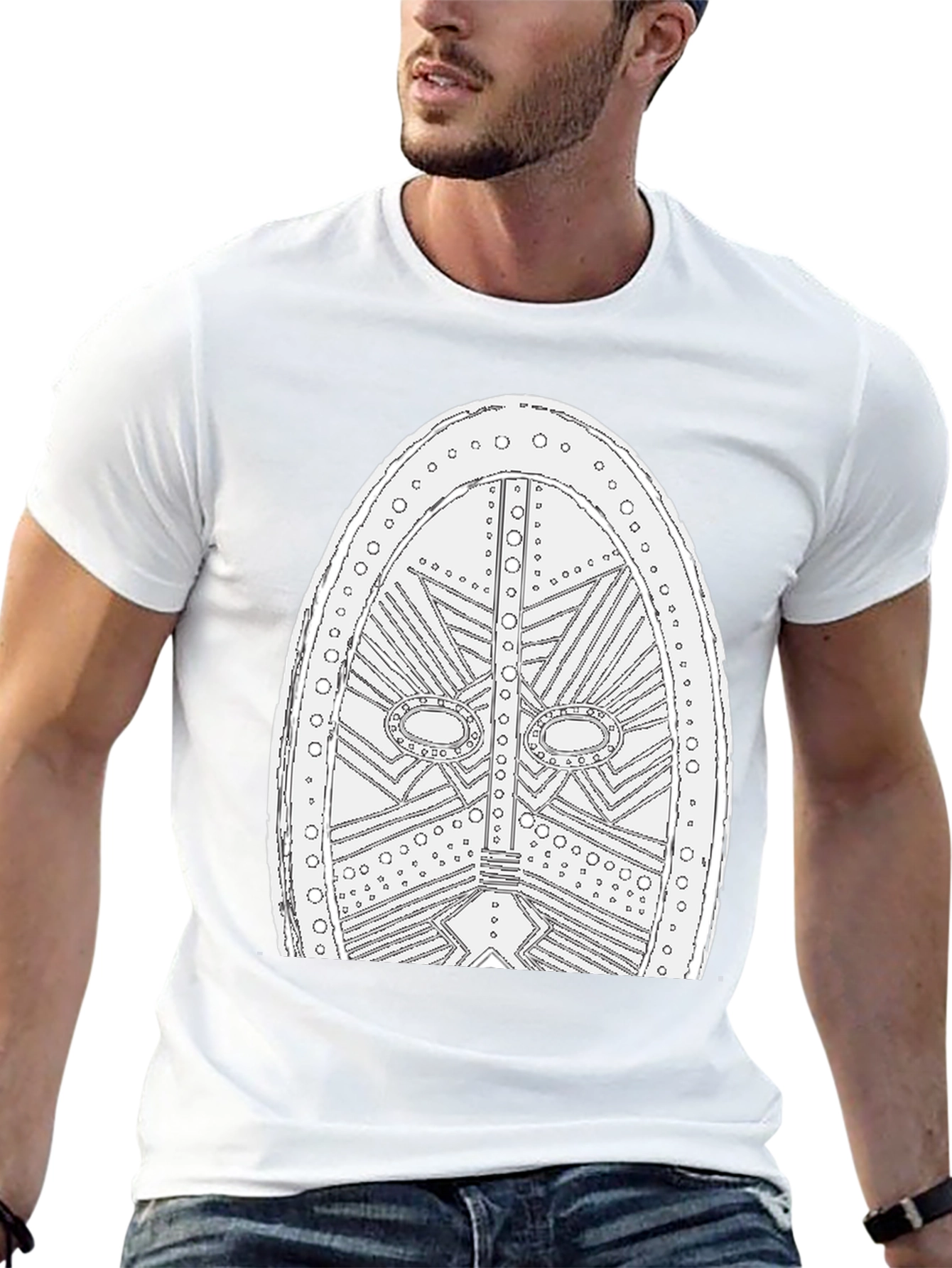 Viking Shield Graphic Tee - Black Cotton T-Shirt