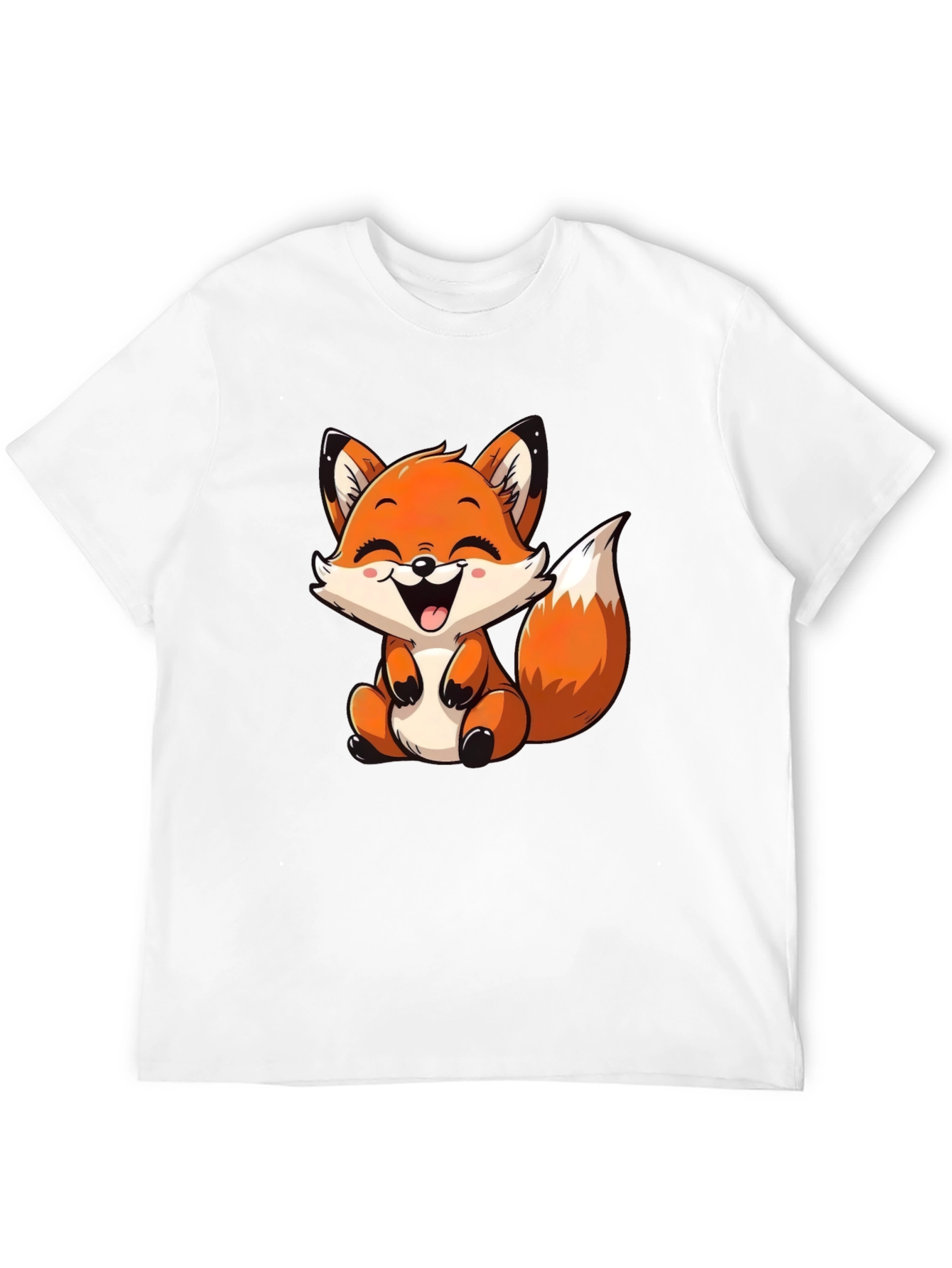 Cute Fox Graphic Tee - Unisex Cartoon Animal T-Shirt