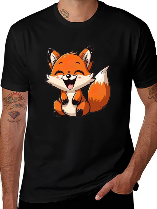 Cute Fox Graphic Tee - Unisex Cartoon Animal T-Shirt