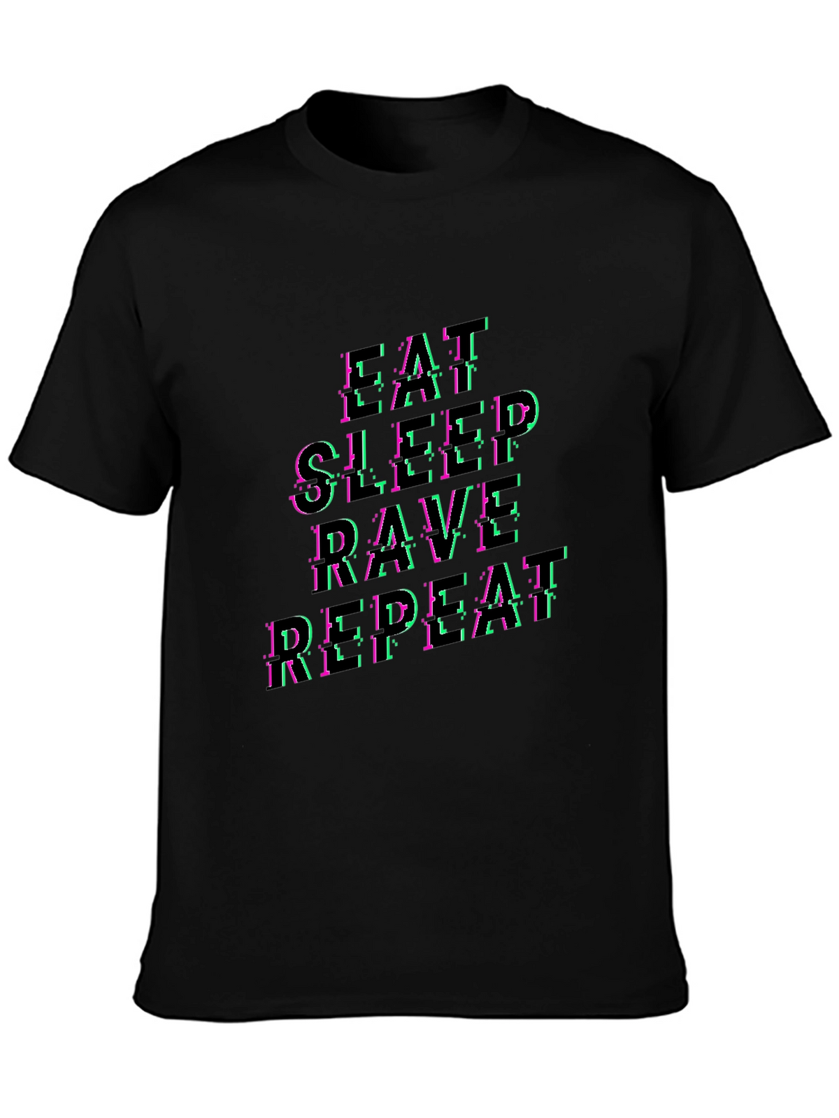 Eat Sleep Rave Repeat Graphic Tee - Black