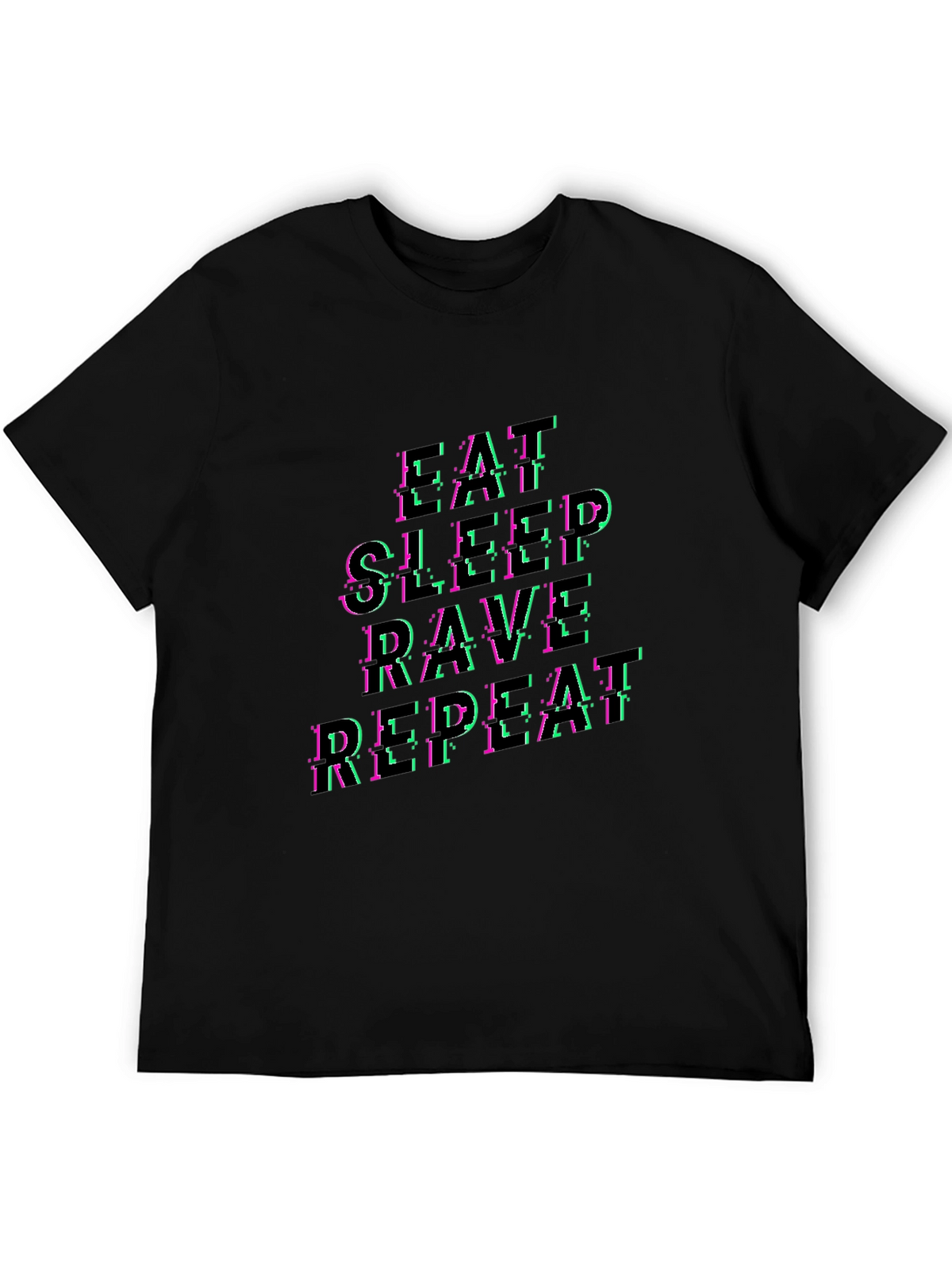 Eat Sleep Rave Repeat Graphic Tee - Black