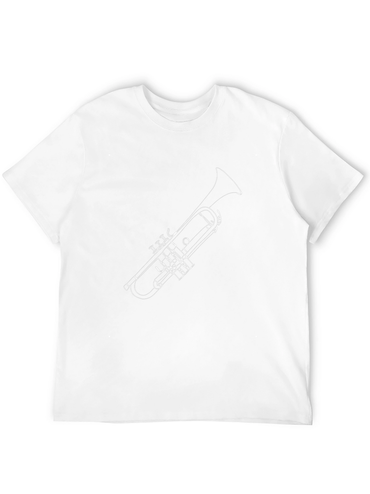 Trumpet Outline Black T-Shirt