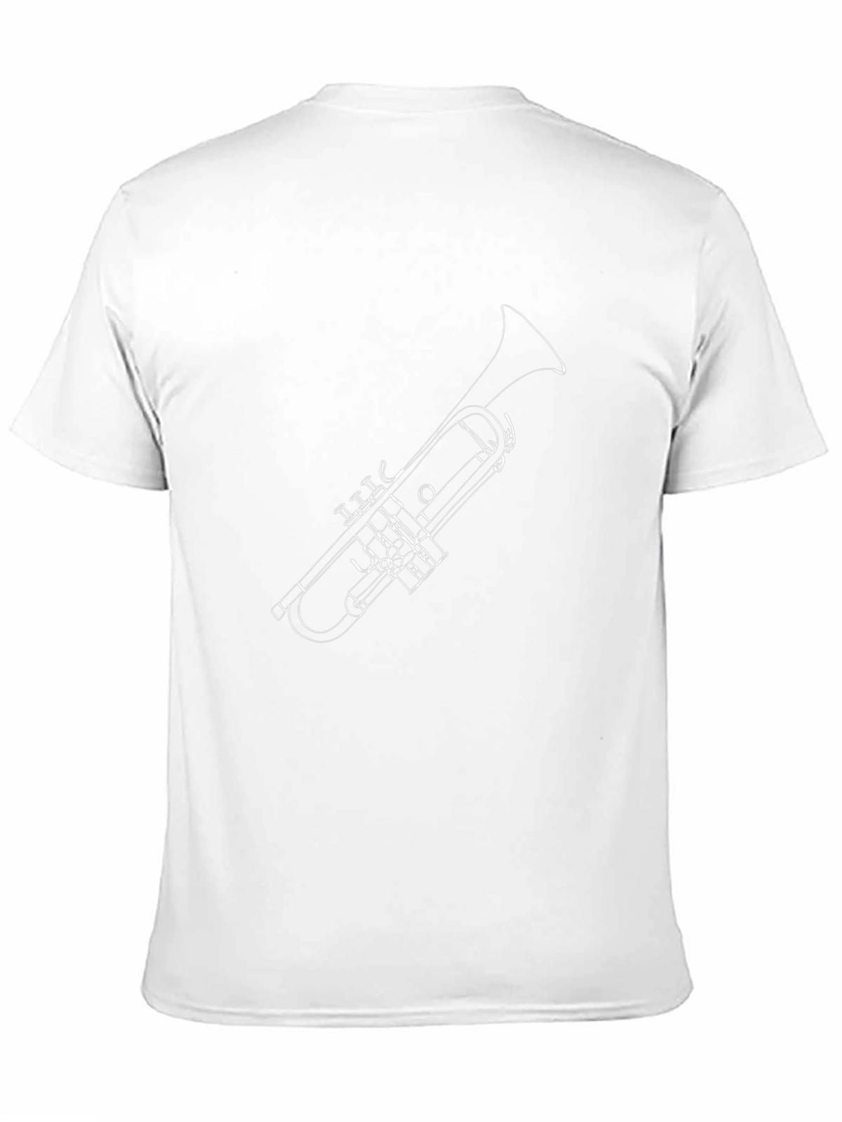 Trumpet Outline Black T-Shirt