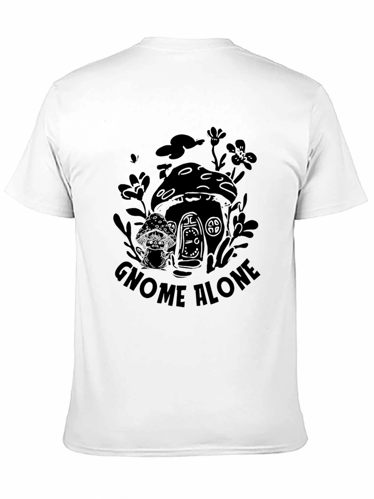 Gnome Alone Black Graphic T-Shirt