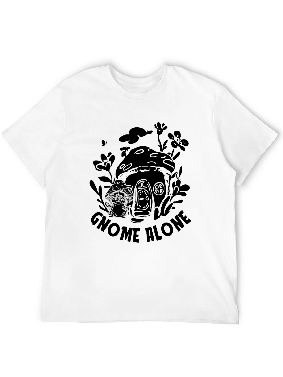 Gnome Alone Black Graphic T-Shirt