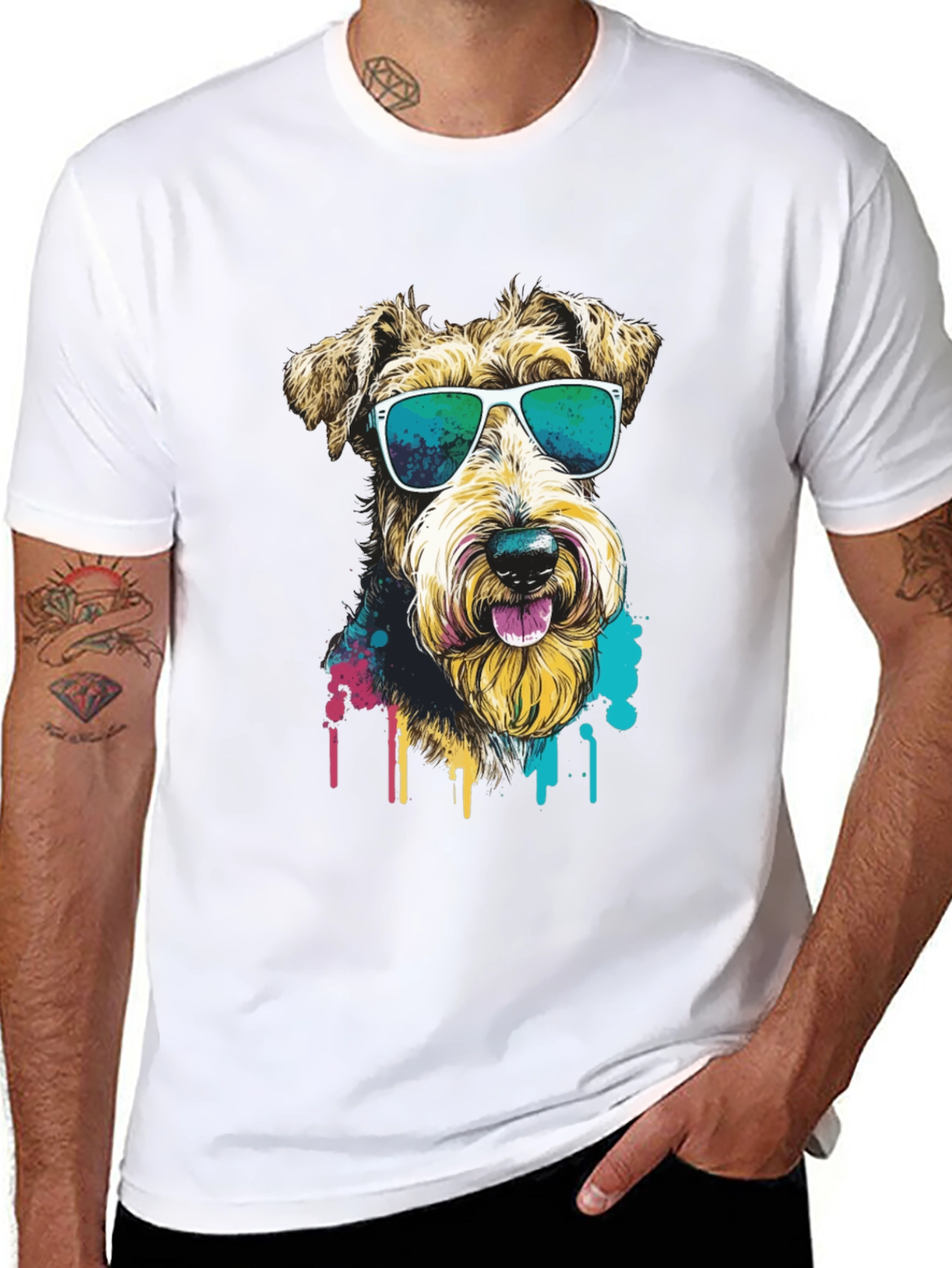 Cool Dog Graphic Tee - Black Cotton Shirt