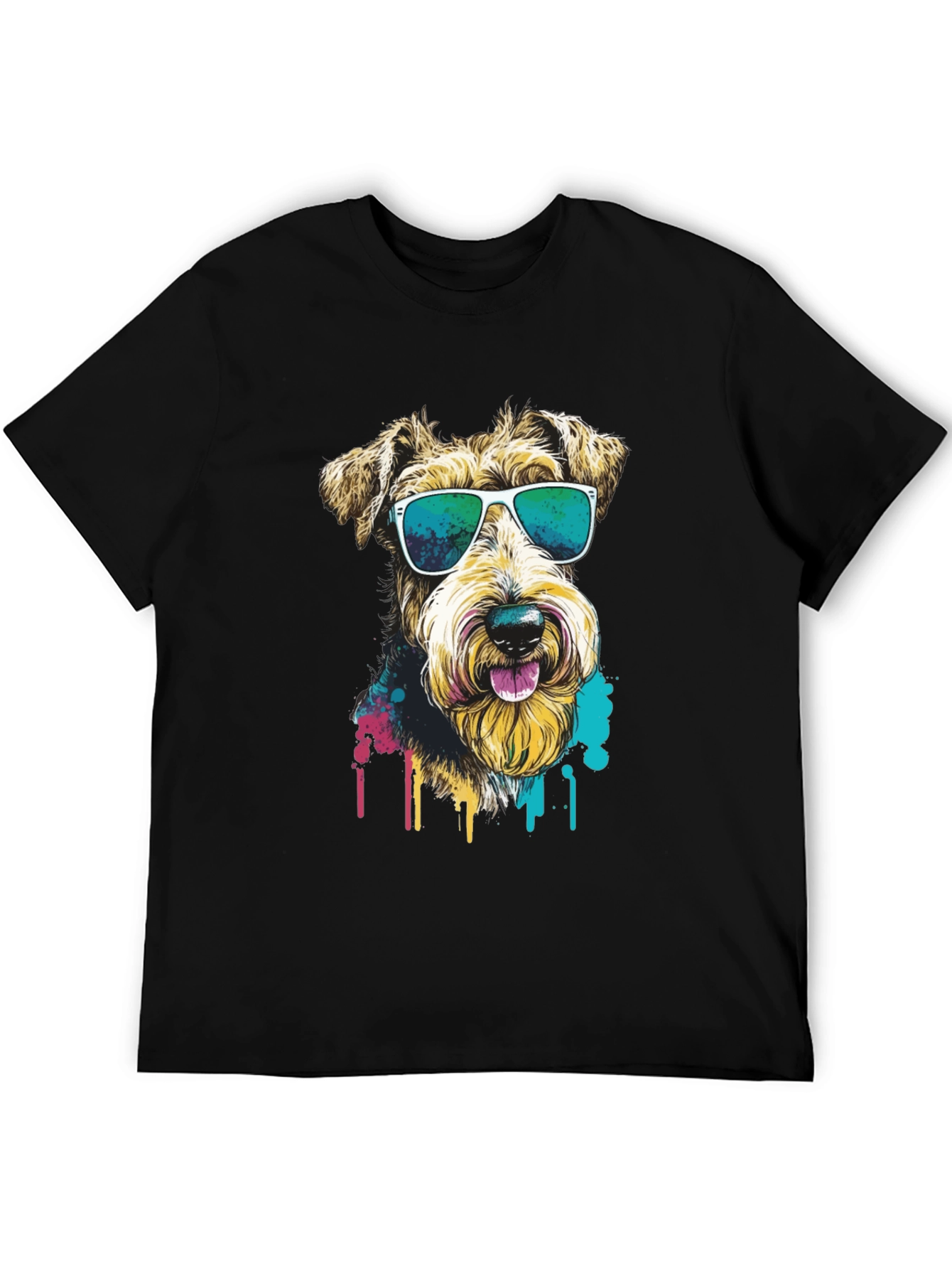 Cool Dog Graphic Tee - Black Cotton Shirt