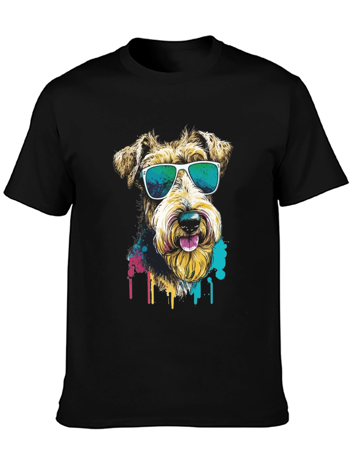 Cool Dog Graphic Tee - Black Cotton Shirt