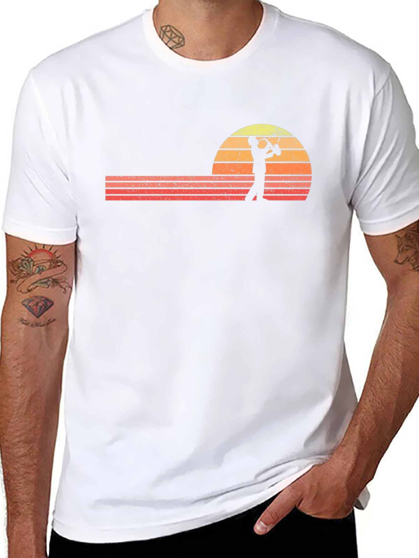 Saxophone Sunset Graphic Tee - Retro Style