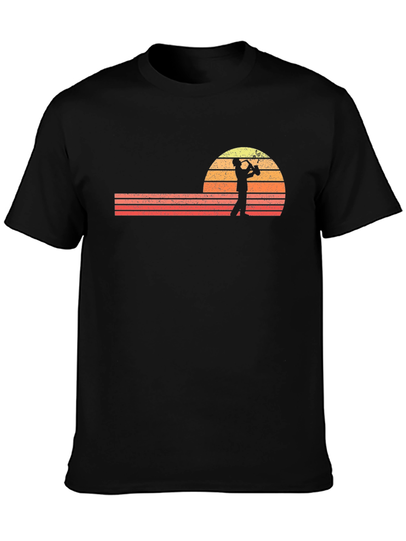 Saxophone Sunset Graphic Tee - Retro Style