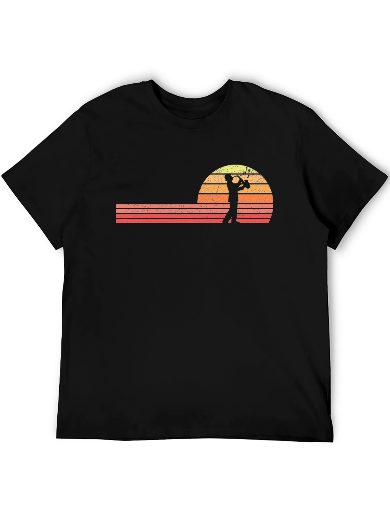 Saxophone Sunset Graphic Tee - Retro Style