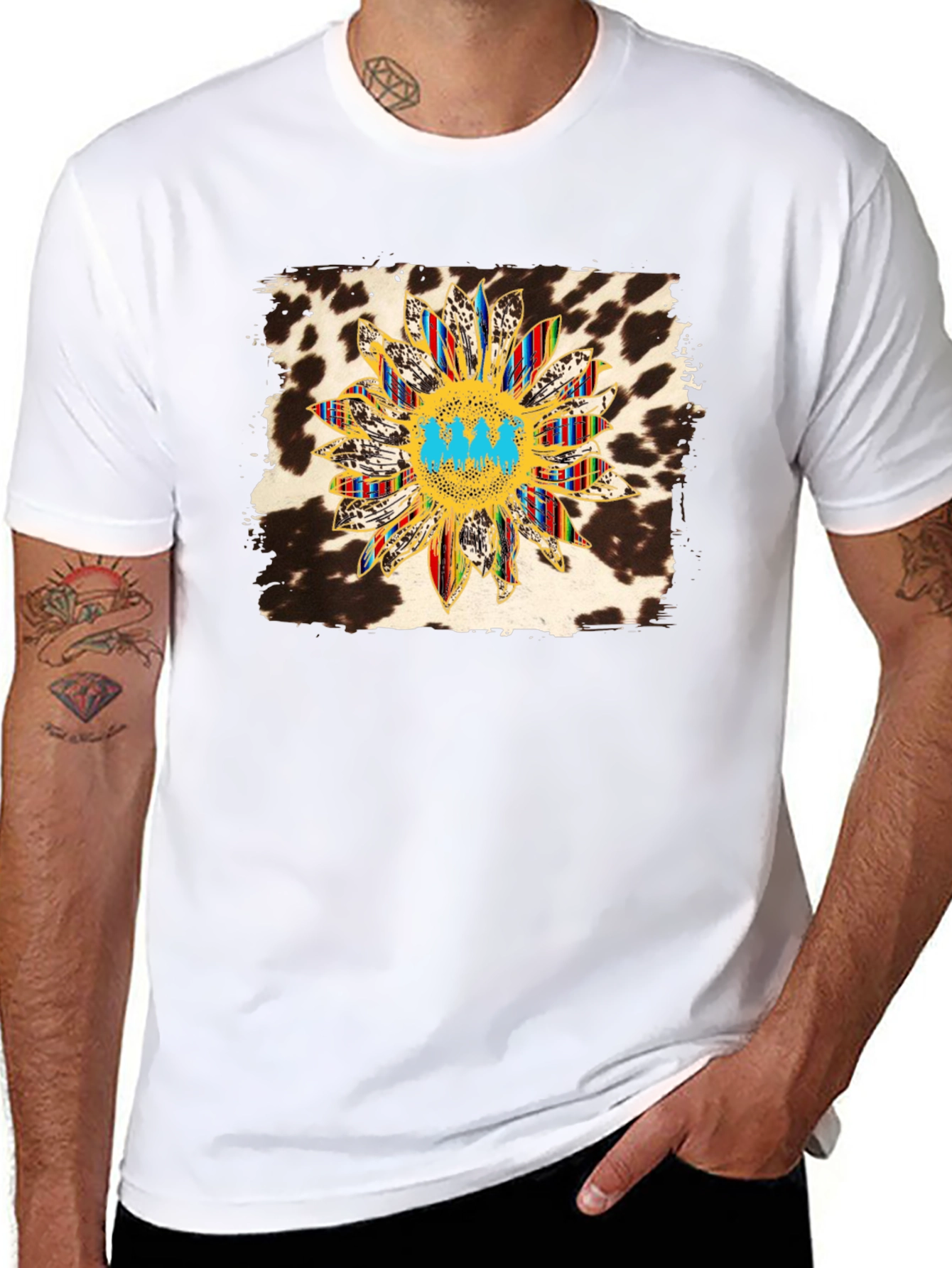 Sunflower Cow Print Graphic Tee