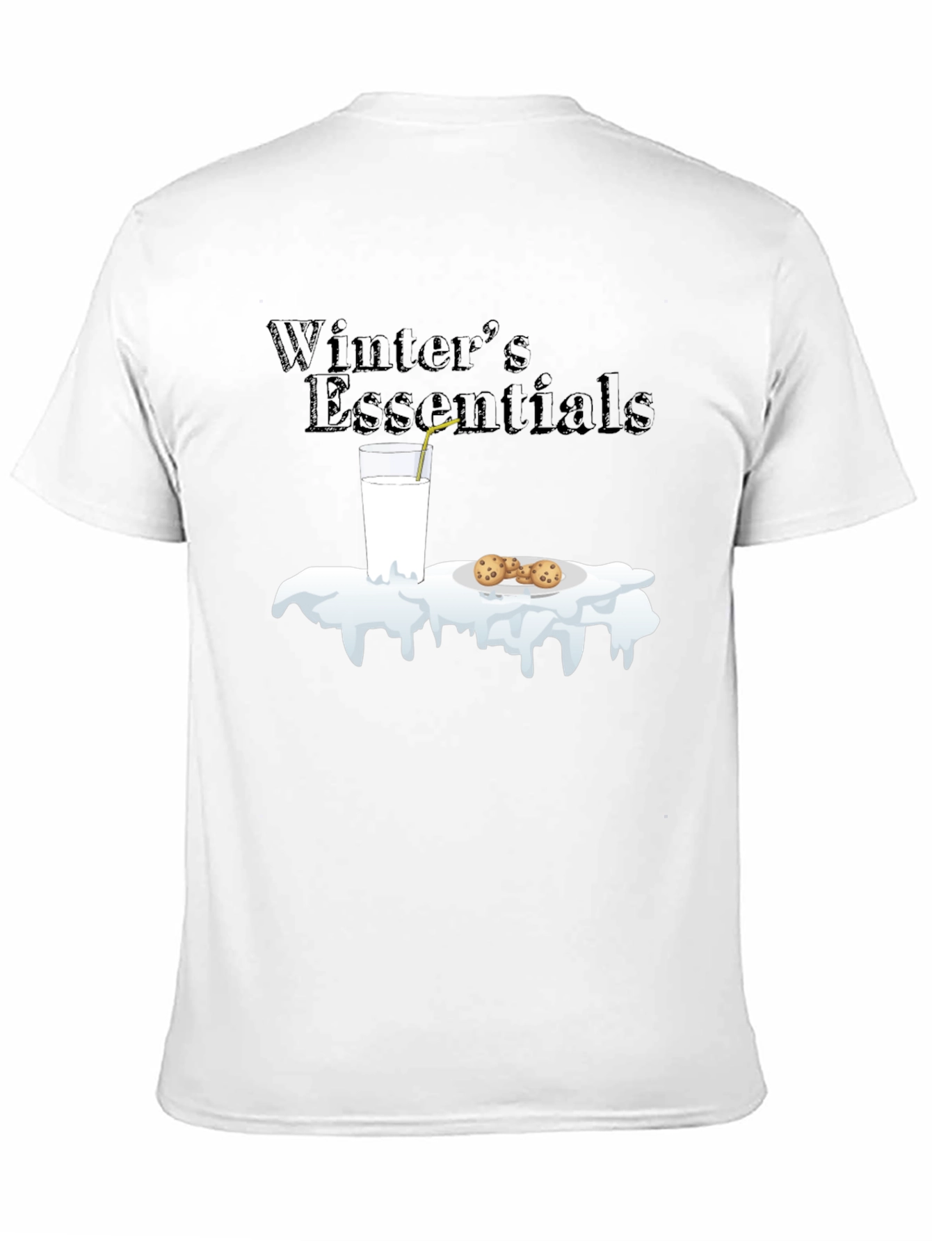Winter Essentials Milk and Cookies Graphic T-Shirt