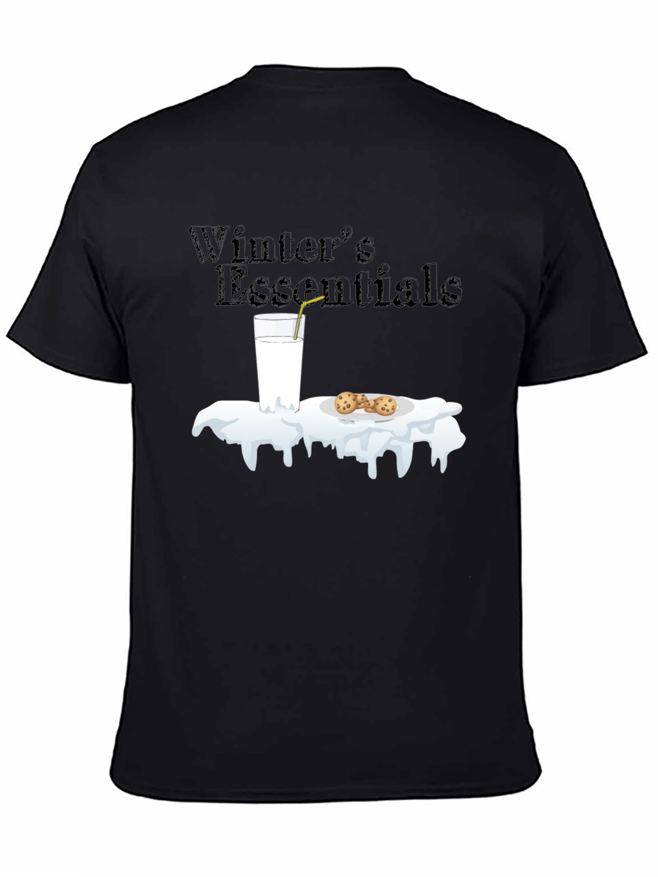 Winter Essentials Milk and Cookies Graphic T-Shirt