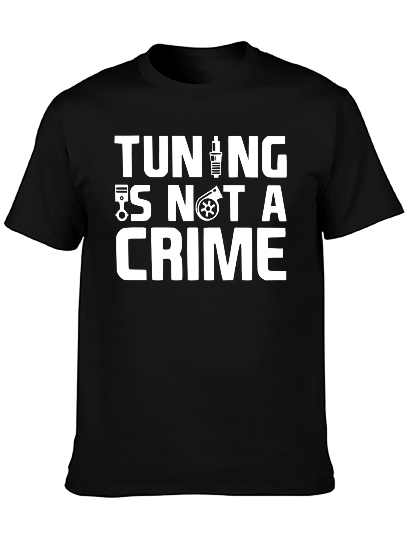 Tuning Is Not A Crime Black Graphic Tee
