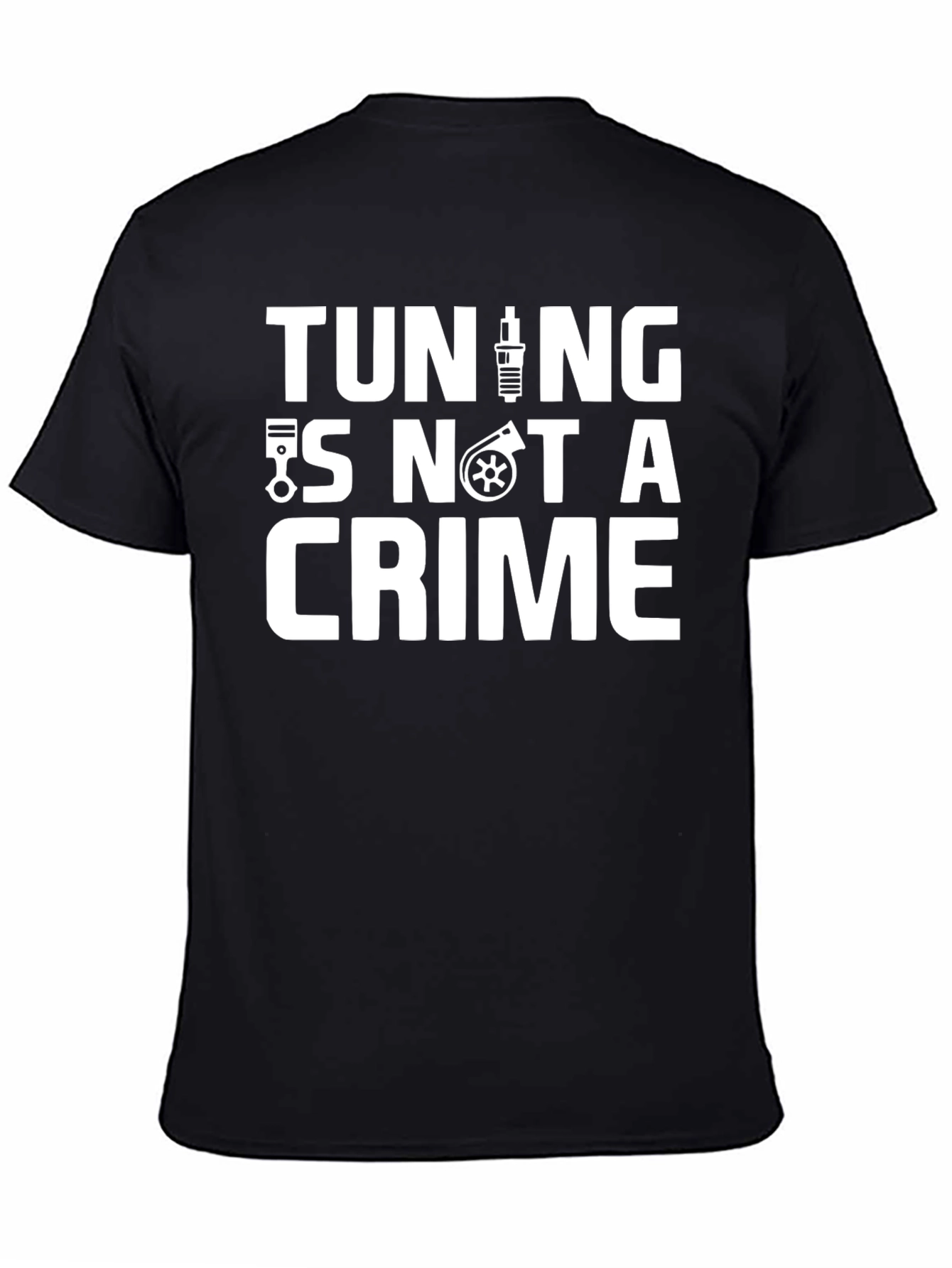 Tuning Is Not A Crime Black Graphic Tee