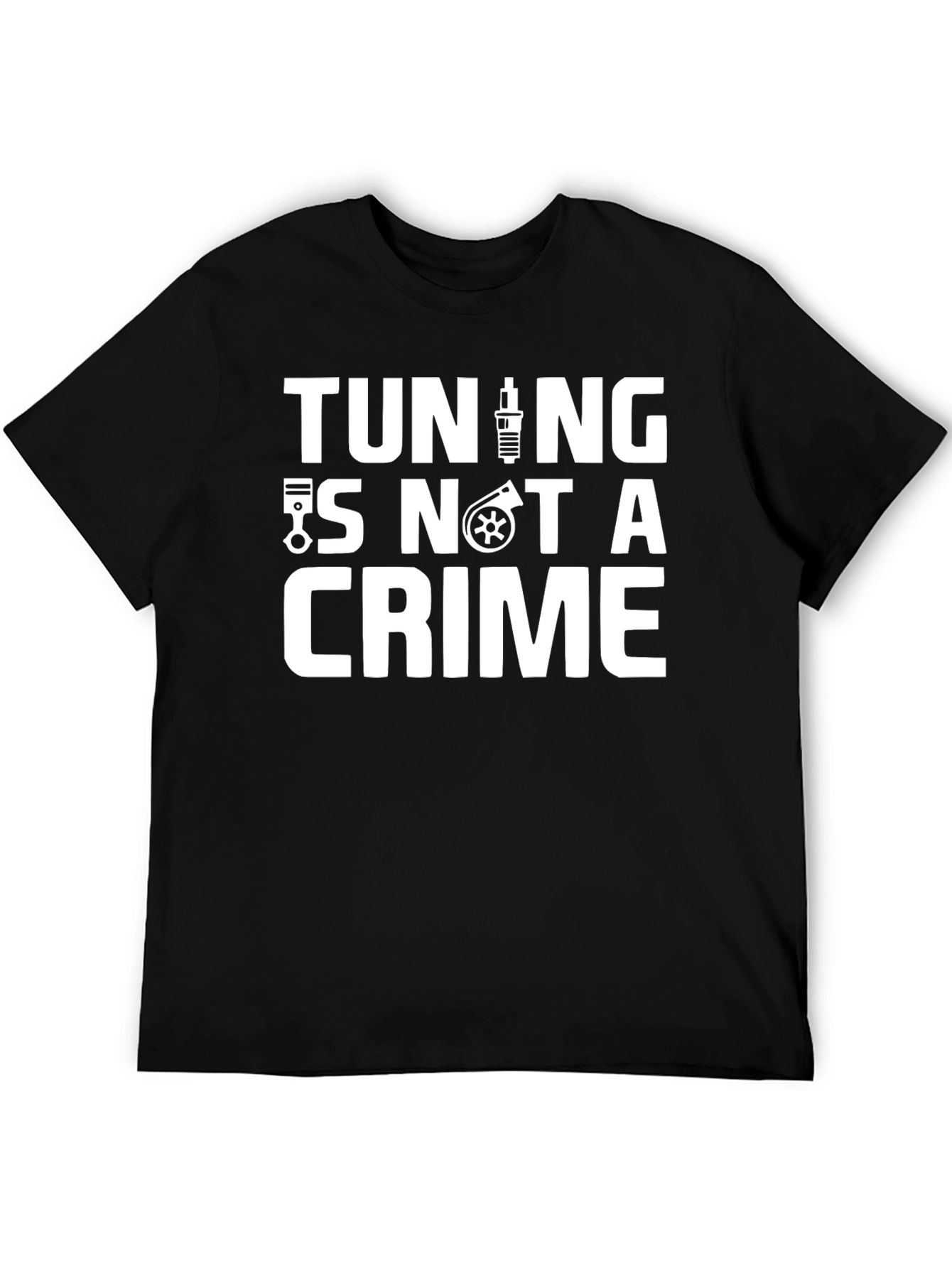 Tuning Is Not A Crime Black Graphic Tee