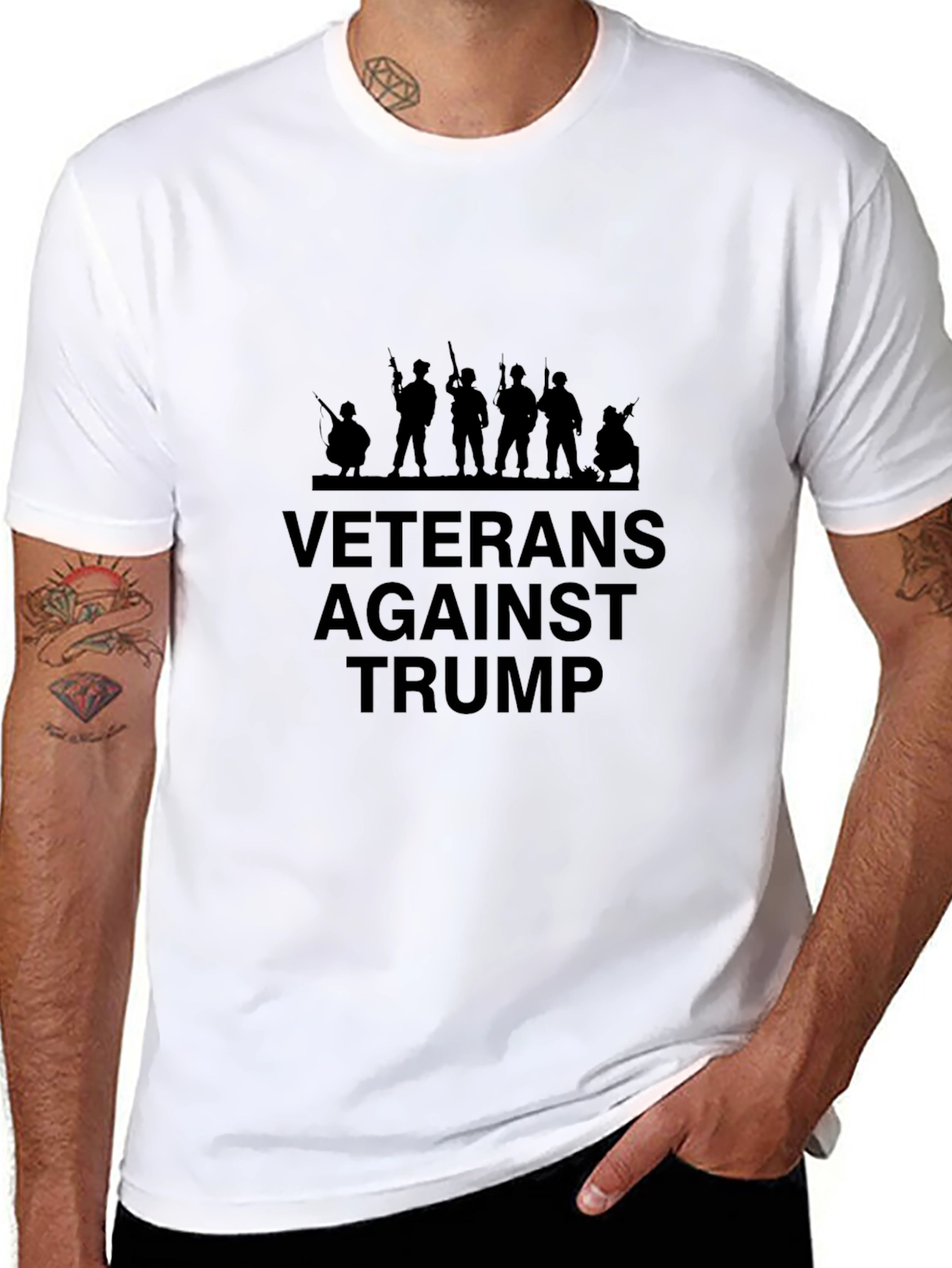 Veterans Against Trump Black T-Shirt