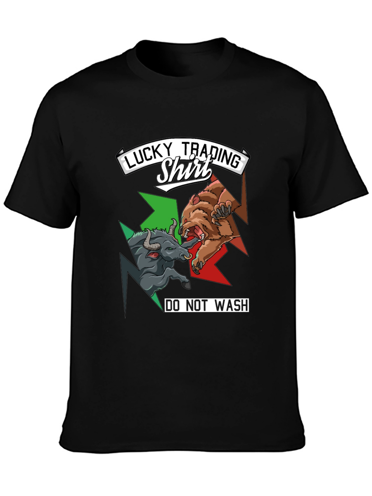 Lucky Trading Shirt - Bull vs Bear Black Tee