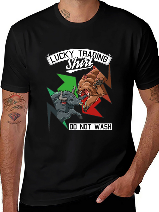 Lucky Trading Shirt - Bull vs Bear Black Tee