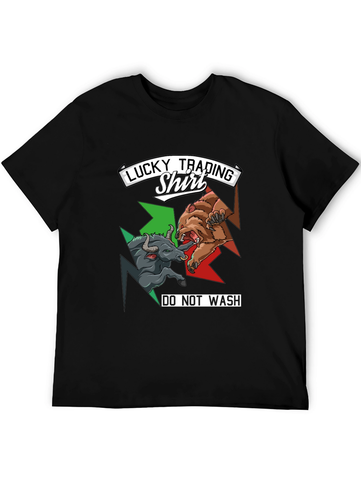 Lucky Trading Shirt - Bull vs Bear Black Tee