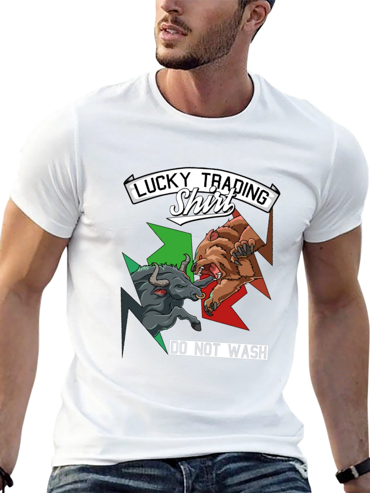 Lucky Trading Shirt - Bull vs Bear Black Tee