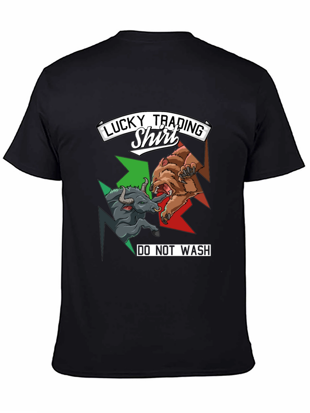 Lucky Trading Shirt - Bull vs Bear Black Tee