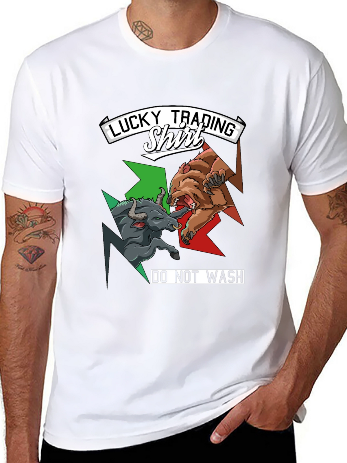 Lucky Trading Shirt - Bull vs Bear Black Tee