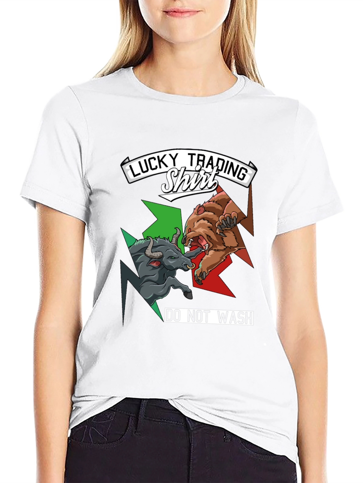 Lucky Trading Shirt - Bull vs Bear Black Tee