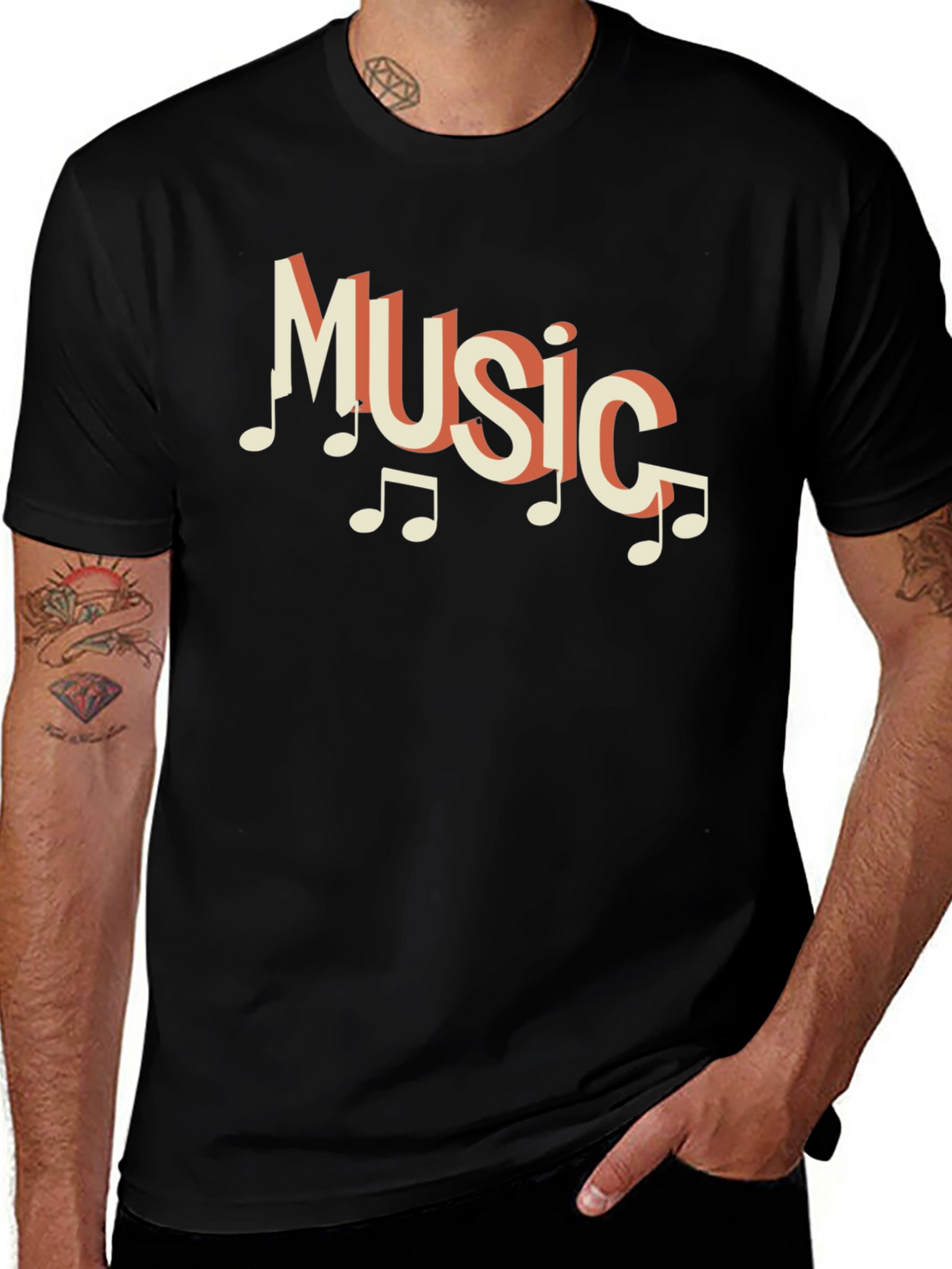 Music Notes Graphic T-Shirt
