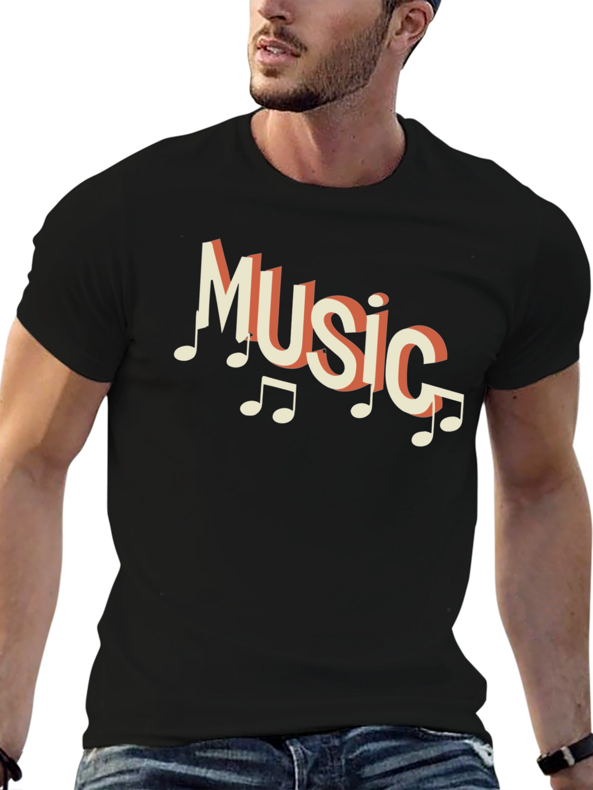 Music Notes Graphic T-Shirt