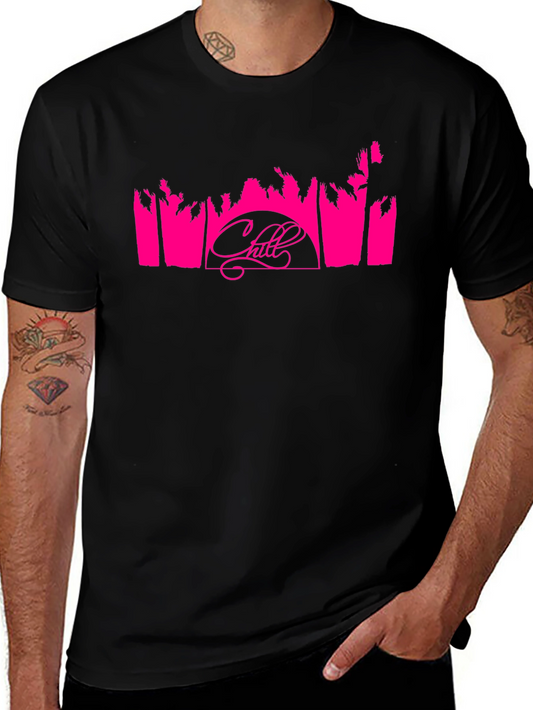 Chill Palm Tree Graphic Tee - Black