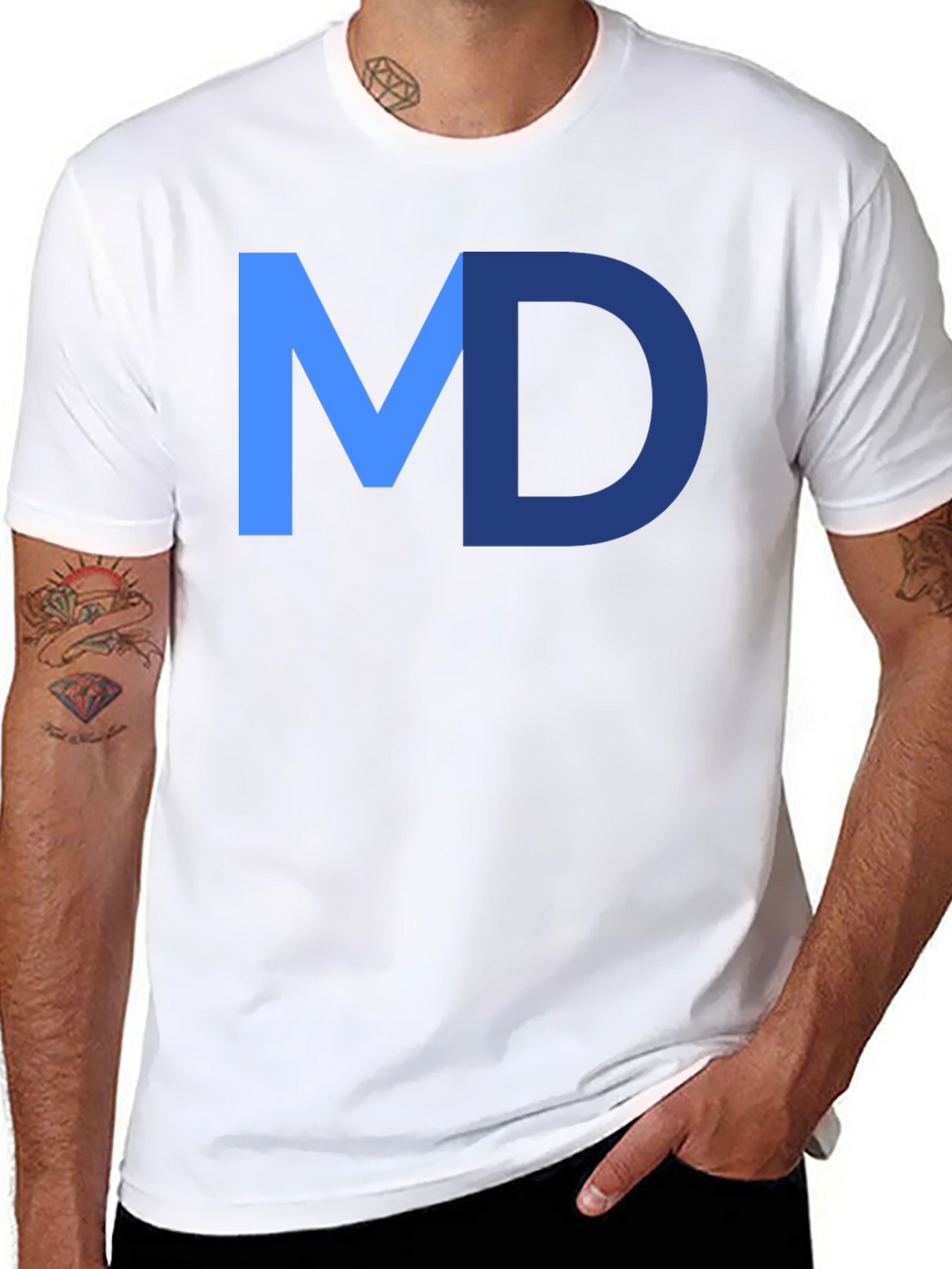MD Initial Graphic Tee - Modern Style