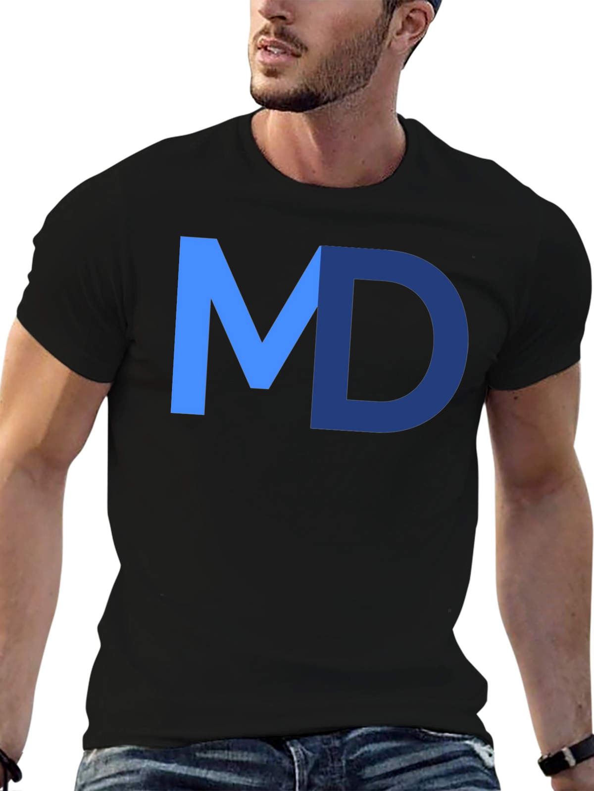 MD Initial Graphic Tee - Modern Style