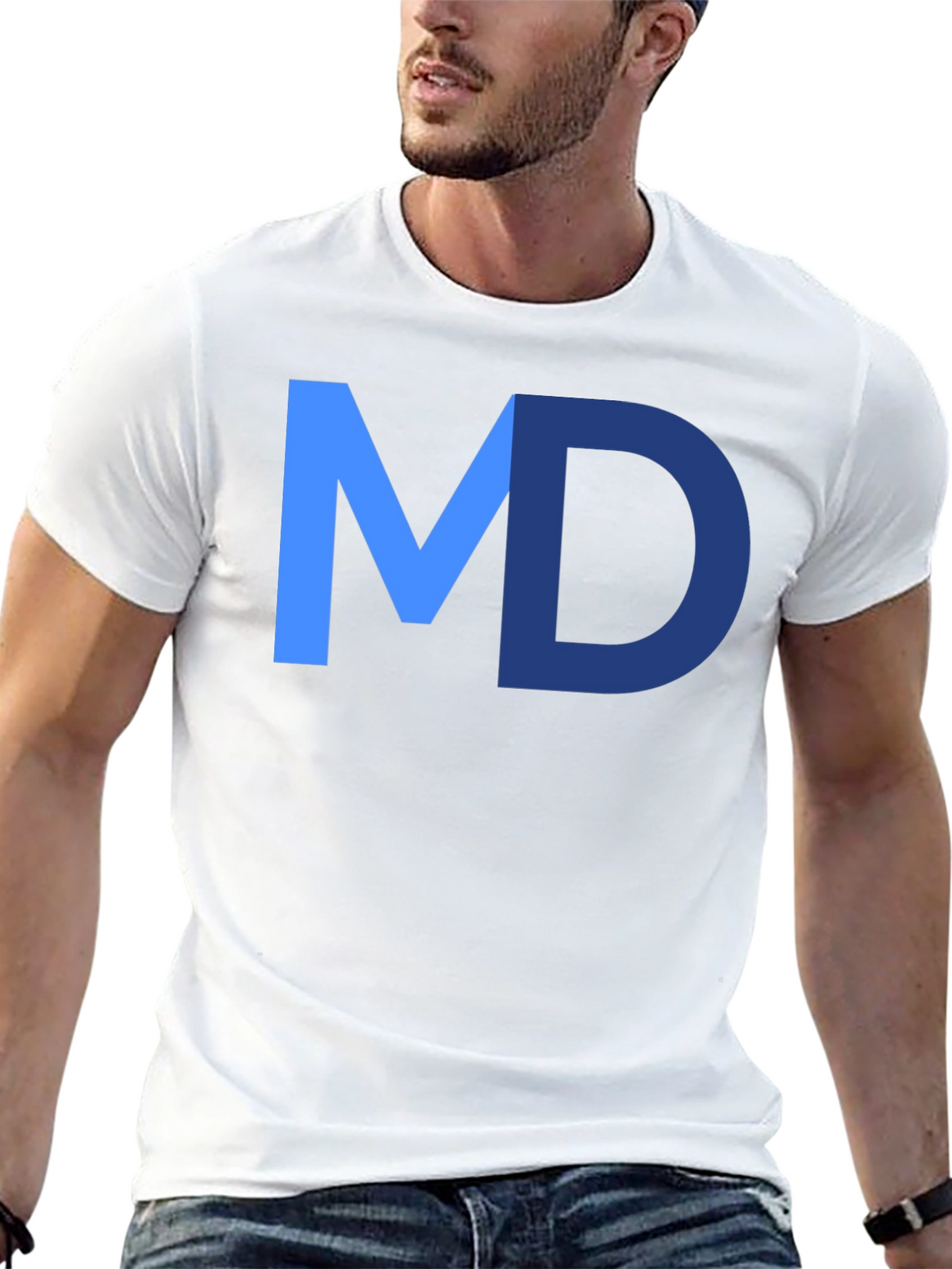 MD Initial Graphic Tee - Modern Style