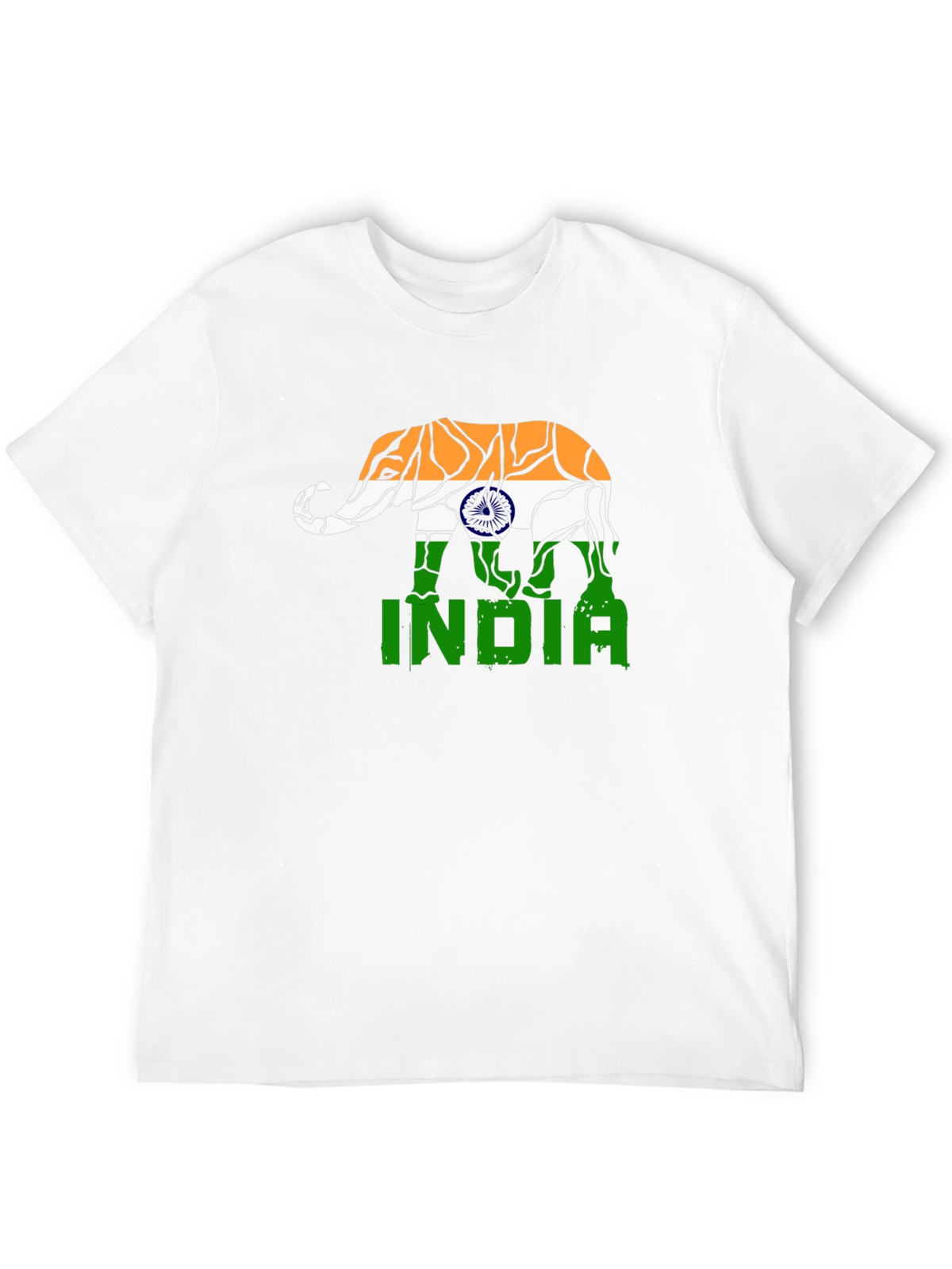 India Elephant Flag Graphic T-Shirt
