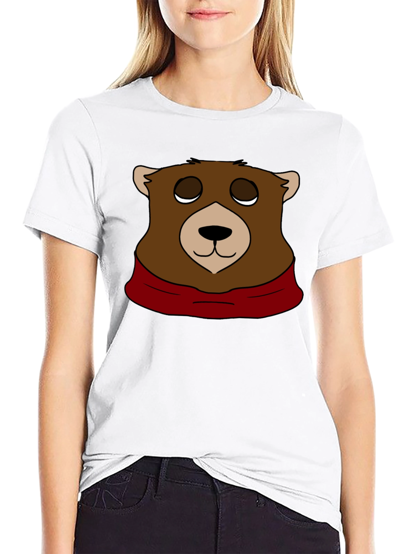 Bear Graphic T-Shirt - Black Casual Tee