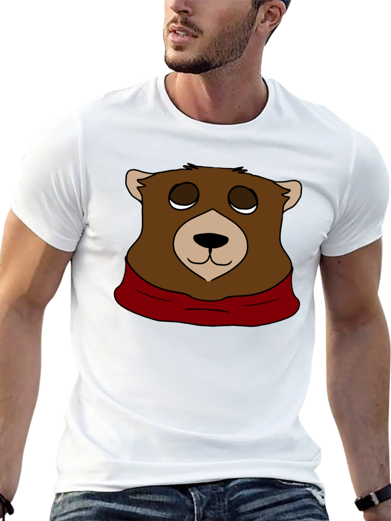 Bear Graphic T-Shirt - Black Casual Tee