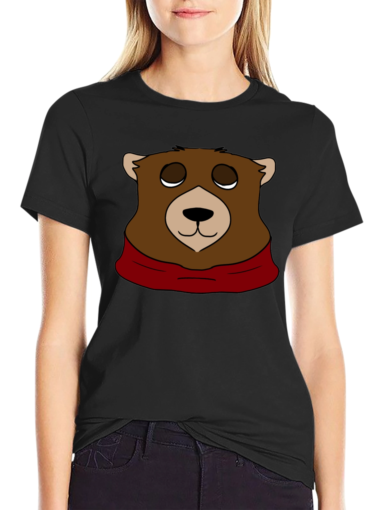 Bear Graphic T-Shirt - Black Casual Tee