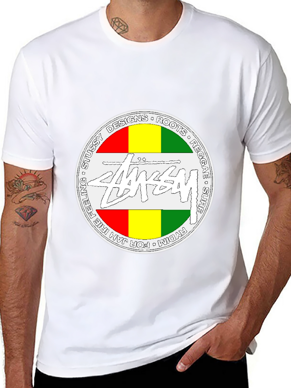 Stussy Rasta Tee - Jah Irie Feeling Reggae Surf
